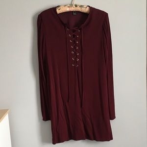 Burgundy long sleeve dress